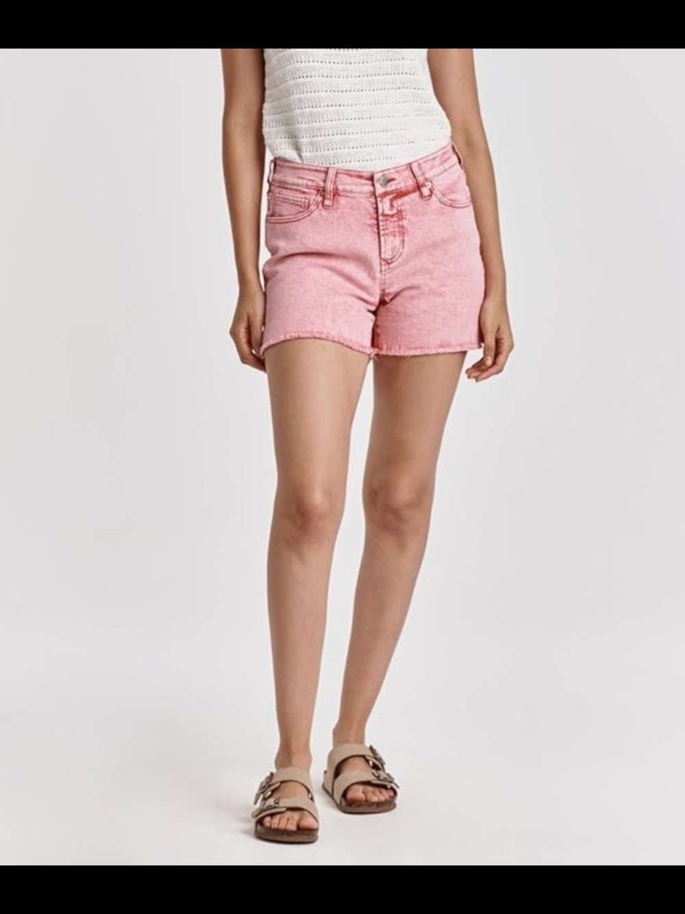 Dear John Pink Denim High-Rise Cutoff Shorts